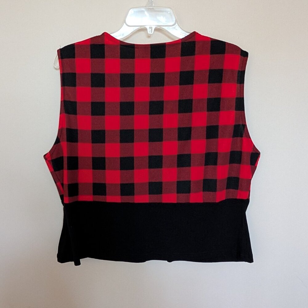 Royal Monk 3X buffalo plaid v-neck crop top skull cherry spiderweb EUC - Picture 4 of 10
